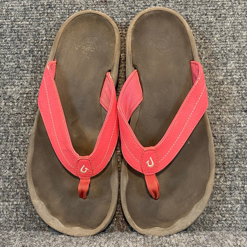 OluKai Pink Beach Sandals Comfortable Water Resistant Thong Flip Flops Womens 9